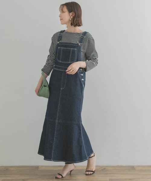 「SOMETHING」 サロペットスカート MEDIUM インディゴブルー レディース_画像9