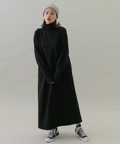 「URBAN RESEARCH Sonny Label」 長袖ワンピース FREE ブラック レディース_画像9