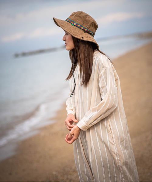 FORME ハット カーキ ワイヤーあり Clef 帽子 ハット 「クレ」アドベンチャーハット レディース