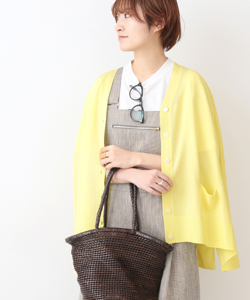 IENA カーディガン ストレッチキュプラVネックカーディガン