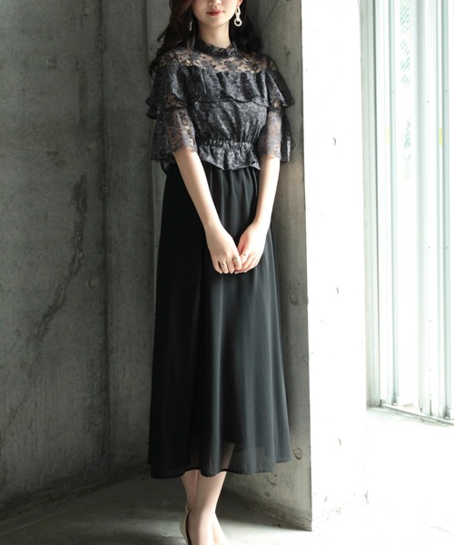 DRESS+ ドレス ワンピース 披露宴 結婚式 レース シフォン