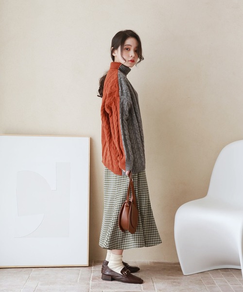 ※taka※【ELLIE】アシメカットニット【GRAY】 ELLIE アシメカットニット【GRAY】