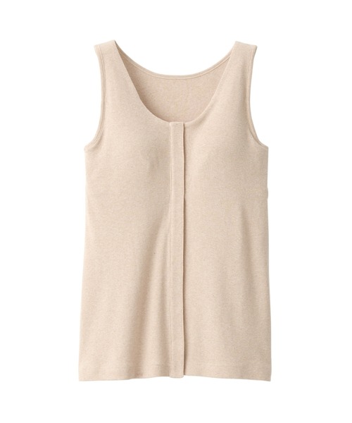 無印良品（MUJI） インナーシャツ 肌着 無染色前開きカップ入りタンク