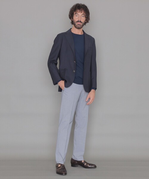 ジャケット テーラードジャケット 「LEON掲載」「DORMEUIL/ドーメル」「SUPER LITE TONIK」シングルボタンブレザー メンズの画像