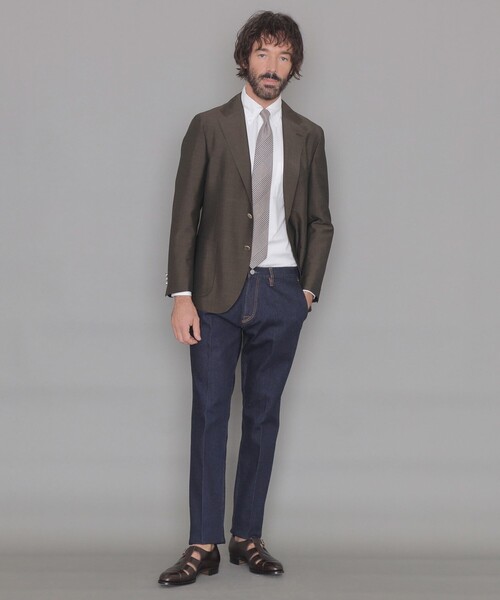 ジャケット テーラードジャケット 「LEON掲載」「DORMEUIL/ドーメル」「SUPER LITE TONIK」シングルボタンブレザー メンズの画像