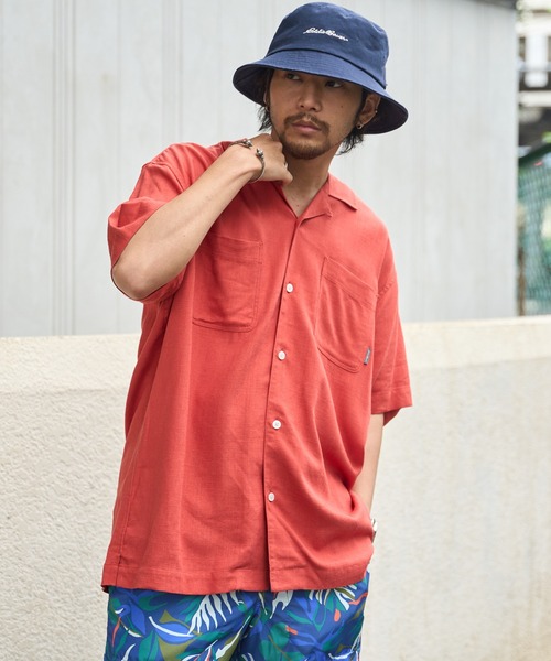 リネン シャツ、パンツ　セットアップ　エディバウアー Eddie Bauer（エディーバウアー） シャツ リネン混 半袖 キャンプ