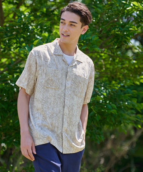 Eddie Bauer（エディーバウアー） シャツ リネン混 半袖 キャンプ