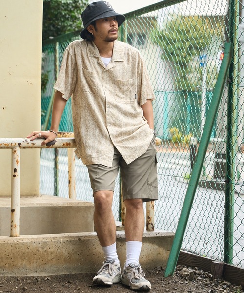 リネン シャツ、パンツ　セットアップ　エディバウアー Eddie Bauer（エディーバウアー） シャツ リネン混 半袖 キャンプ