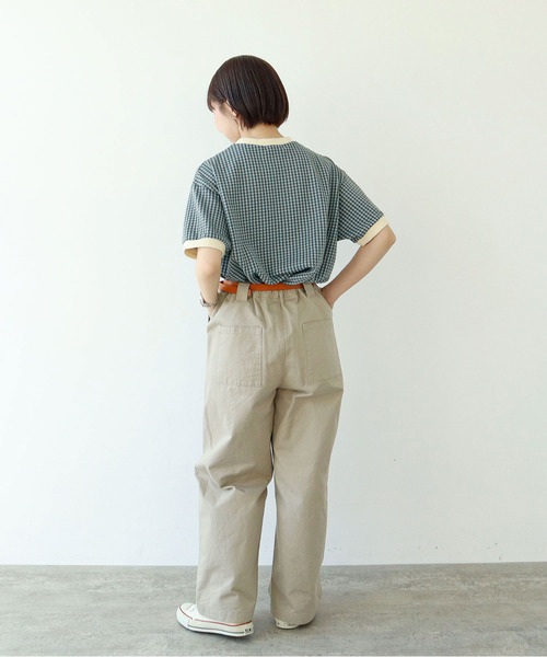 PAR ICI（パーリッシィ） tシャツ ギンガムジャガード 半袖BIG Tシャツ