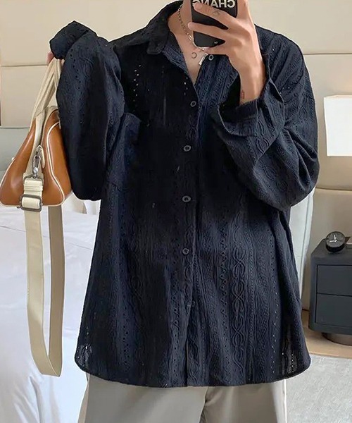ELLIE エリー シアービックシャツ【navy】 シアービックシャツ【WHITE】