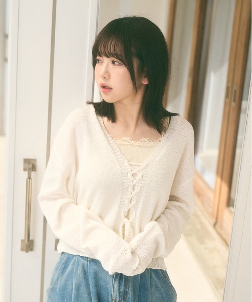Ada. ニット セーター 「Peachyyouth × Ada.」レースアップ