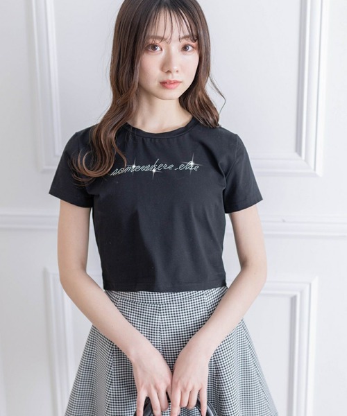 clear tシャツ ラインストーンロゴチビTシャツ「2024SS」 レディース