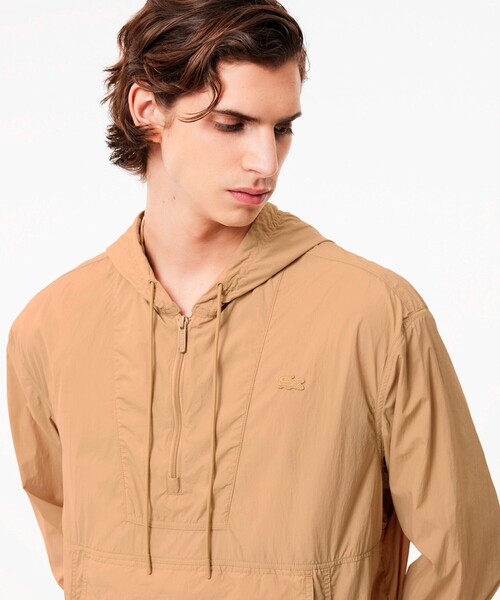 LACOSTE ウィンドウ アノラックパーカー オレンジ LACOSTE ウィンドウ