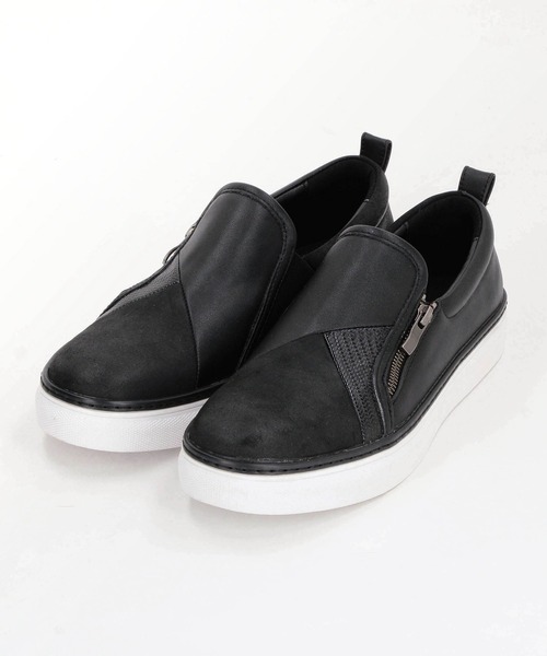 NICOLE CLUB FOR MEN スニーカー パッチワークスリッポンスニーカー 