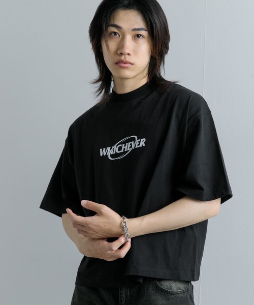 man 韓国 ポップアップ Tシャツ 黒 Mサイズ SENSE OF PLACE by URBAN RESEARCH tシャツ ロゴグラフィックボクシーT