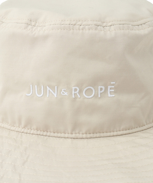 【新品タグ付き】ジュンアンドロペ　ロゴ入りツバ広ハット レディス JUN&ROPE' 帽子 ハット 「撥水」ロゴ入りツバ広ハット