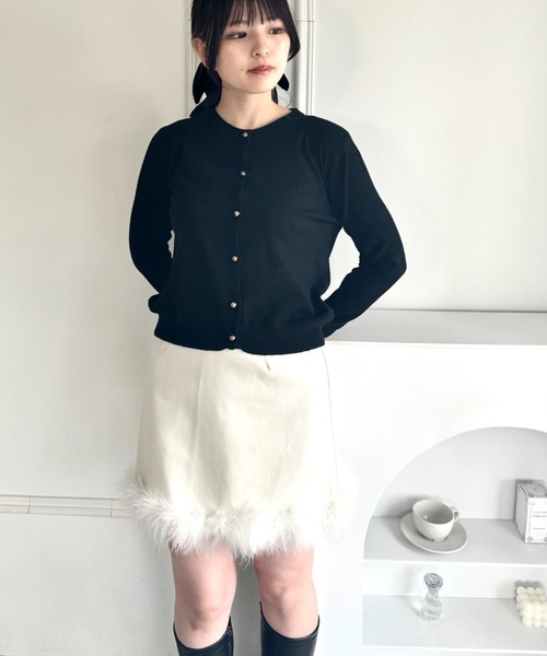 Loueme カーディガン 「6色展開」ゴールドボタンカーディガン