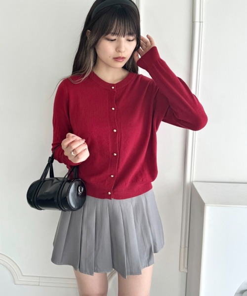 Loueme カーディガン 「6色展開」ゴールドボタンカーディガン