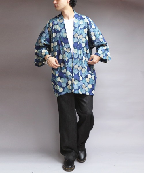 8 浴衣 日本製 菊絣柄法被 メンズ レディース : ZOZOTOWN Yahoo!店