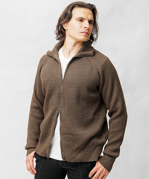 バーバリーロンドン ドライバーズニット フーディー セーター ダブルジップ JIGGYS SHOP（ジギーズショップ） セーター ニット あぜ編み ダブル