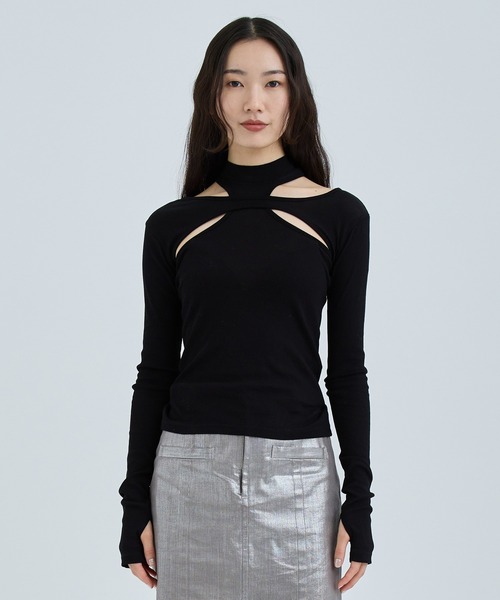 ジョンローレンスサリバン　Rib layered hi-neck top JOHN LAWRENCE SULLIVAN tシャツ 「JOHN SULLIVAN/ジョン