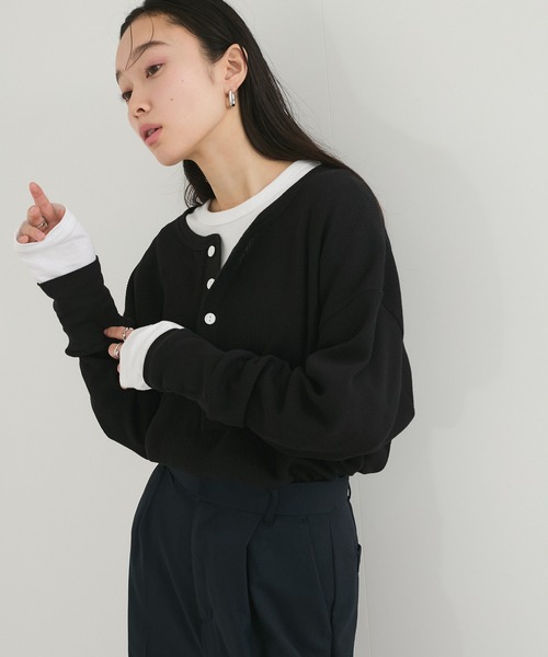 tシャツ 別注「Healthknit/ヘルスニット」2Pレイヤードヘンリープルオーバー レディース