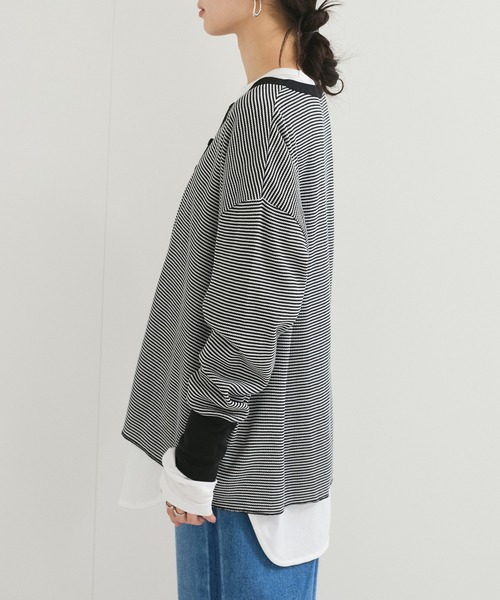 tシャツ 別注「Healthknit/ヘルスニット」2Pレイヤードヘンリープルオーバー レディース Healthknit tシャツ 別注「Healthknit/ヘルスニット」2P