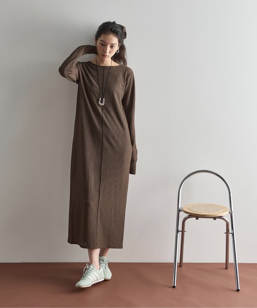 THE Yon ワンピース 2WAYリップルジャガードカットソー