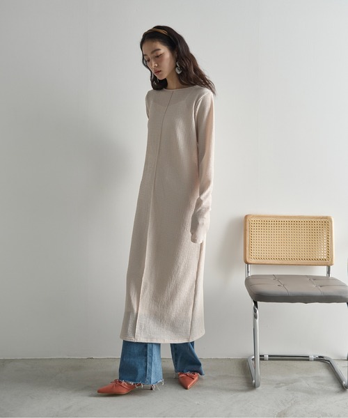 THE Yon ワンピース 2WAYリップルジャガードカットソー