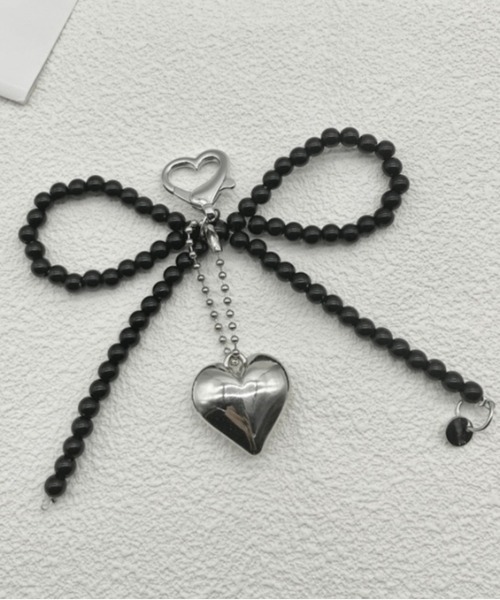 LADY LIKE（レディライク） チャーム ぷっくりハートリボン型パール