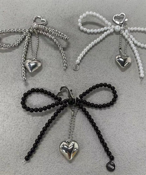 LADY LIKE（レディライク） チャーム ぷっくりハートリボン型パール