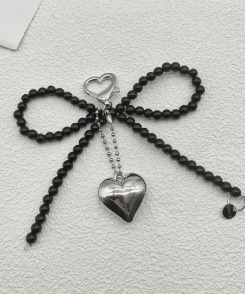 LADY LIKE（レディライク） チャーム ぷっくりハートリボン型パール