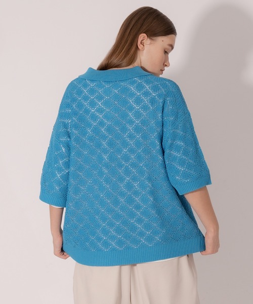 「ONCILY」 半袖ニット LARGE ブルー メンズ