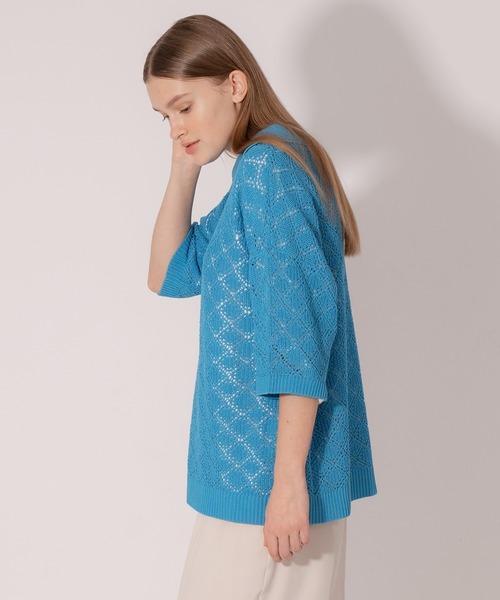 「ONCILY」 半袖ニット LARGE ブルー メンズ