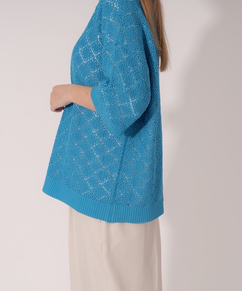 「ONCILY」 半袖ニット LARGE ブルー メンズ