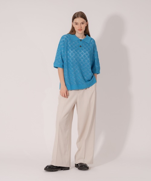 「ONCILY」 半袖ニット LARGE ブルー メンズ