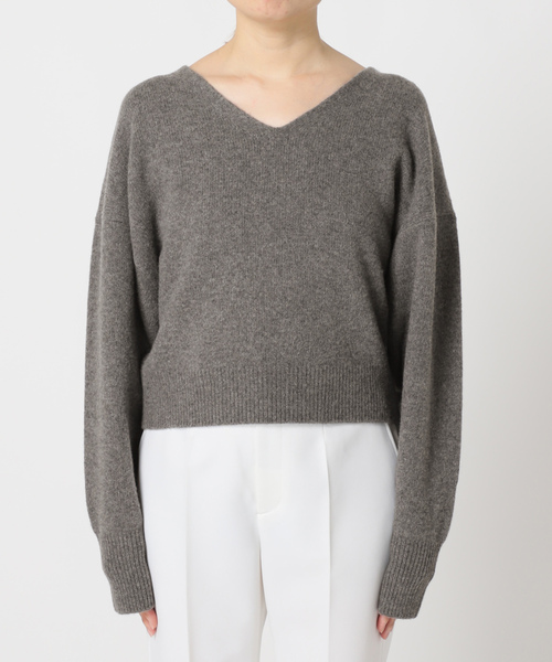 NOBLE（ノーブル） Vネックニット - グレー レディース : ZOZOTOWN