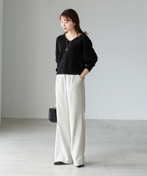 NOBLE（ノーブル） Vネックニット - グレー レディース : ZOZOTOWN