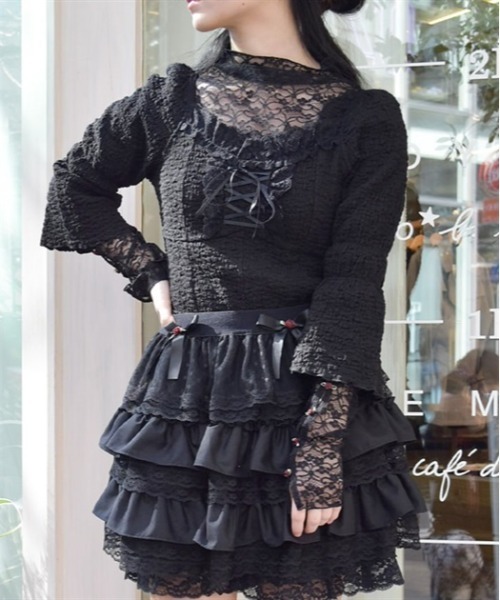 myu：loret（ミュウロレット） tシャツ プチローズレーストップス