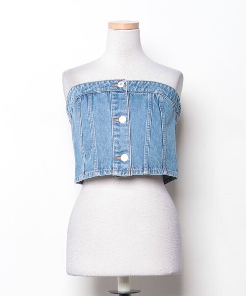 「NEEDBY heritage」 25SS STEPHANIE ベアトップ 2 ブルー レディース