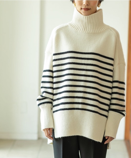 「OPAQUE.CLIP」 タートルネックニット 02 グレー レディース_画像2