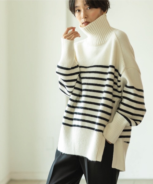 「OPAQUE.CLIP」 タートルネックニット 02 グレー レディース_画像7