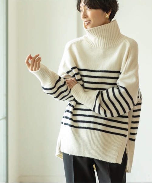 「OPAQUE.CLIP」 タートルネックニット 02 グレー レディース_画像8