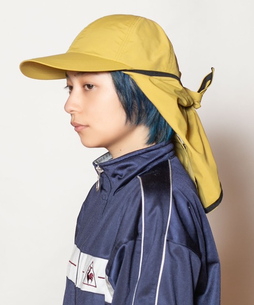 美品　CA4LA カシラ　HUMUS ベージュ　フラップ　日除け　キャップ 美品 CA4LA カシラ HUMUS ベージュ フラップ 日除け キャップ
