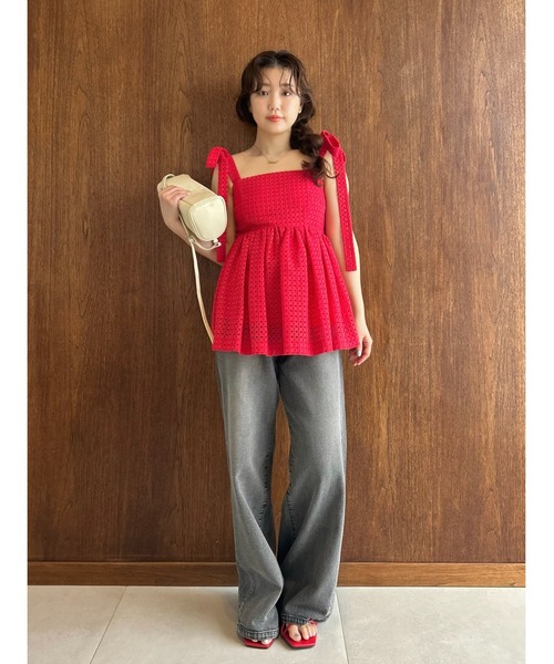 frayid ショルダーリボンペプラムブラウス FRAY I.D｜ショルダーリボンペプラムブラウス | Rakuten Fashion