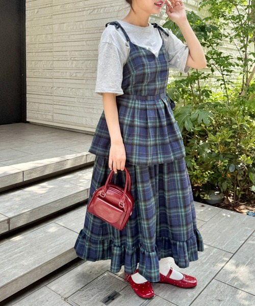 00s 希少 TRALALA ビスチェ風ビッグリボン付きフリルキャミワンピ 姫 00s 希少 TRALALA ビスチェ風ビッグリボン付きフリルキャミ