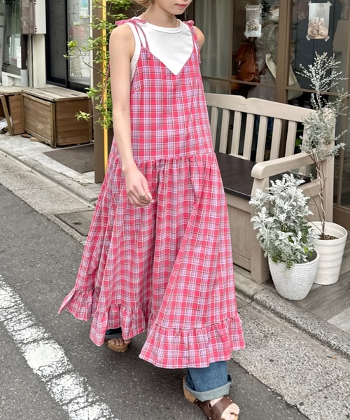 Hauls フリルちぇっくリボンわんぴ Hauls（ハウルズ）の「フリルちぇっくリボンわんぴ（ワンピース