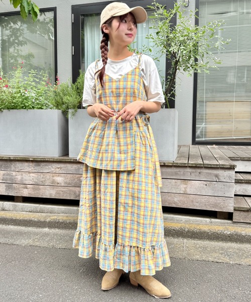 L'EST ROSEフリルチェックリボンミニワンピ 00s平成ギャル姫系コケット