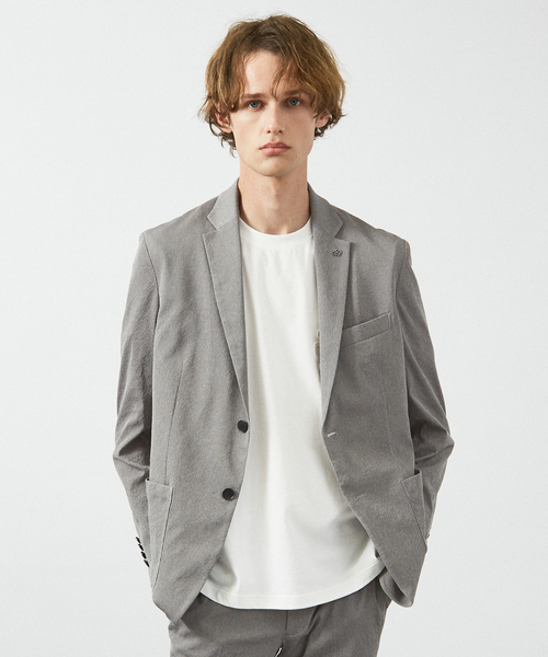セットアップ 「セットアップ対応/FLEX JACKET」 PE-wrinkle ワッシャージャケット /ストレッチ 吸水速乾 イージーケア