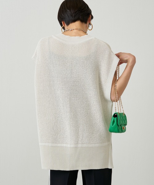 「LOUNGEDRESS」 Vネックニット FREE オフホワイト レディース Loungedress 「LOUNGEDRESS」 Vネックニット FREE ホワイト